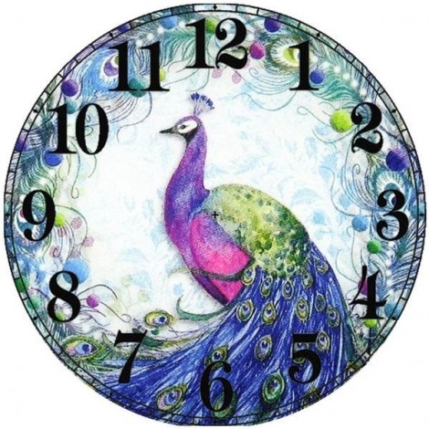 Peacock Clock Face