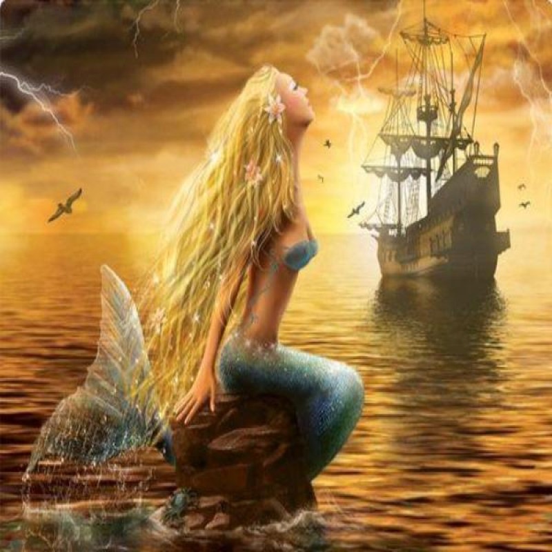 Golden Sunset Mermaid