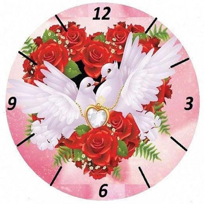 Love Doves Clock Fac...