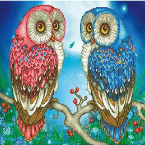 Pink And Blue Owls