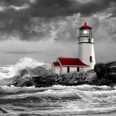 Stormy Sea Lighthouse