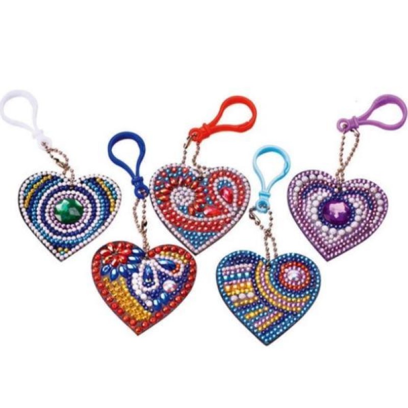 Heart Key Chains 5 p...